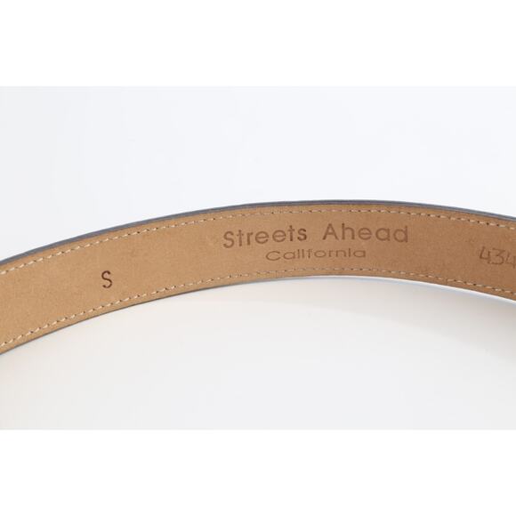 Vintage Streets Ahead Croco Print Leather Skinny Belt Western Buckle Size S - Picture 5 of 11